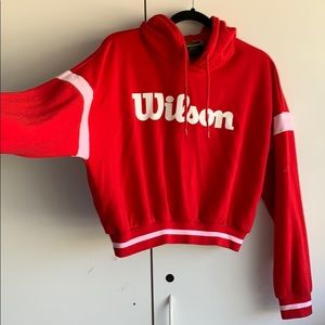 Forever21 Wilson Cropped Hooded Sweatshirt Hoodie